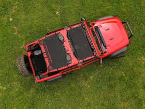 Jeep Wrangler Unlimited Mesh Bikini Top Plus - Rough Country - Black - '18-'23